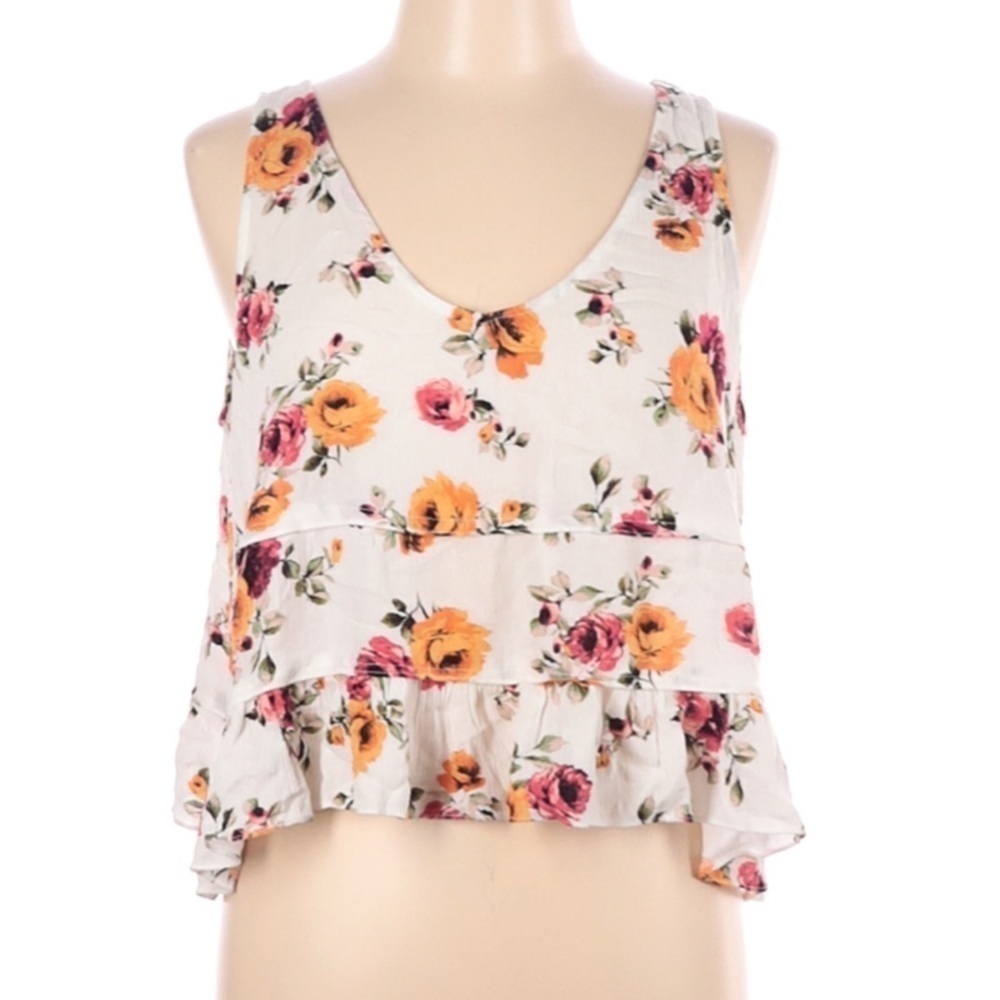 Design Lab Lord & Taylor | Sleeveless Floral Blouse Size Medium